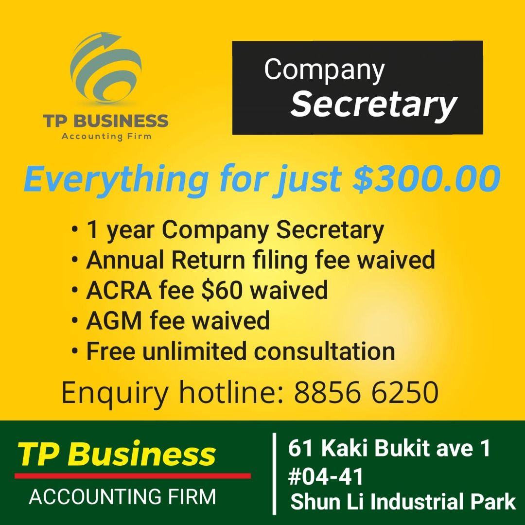 COMPANY SECRETARY and ACRA FILING, Business Services, Admin, Finance ...