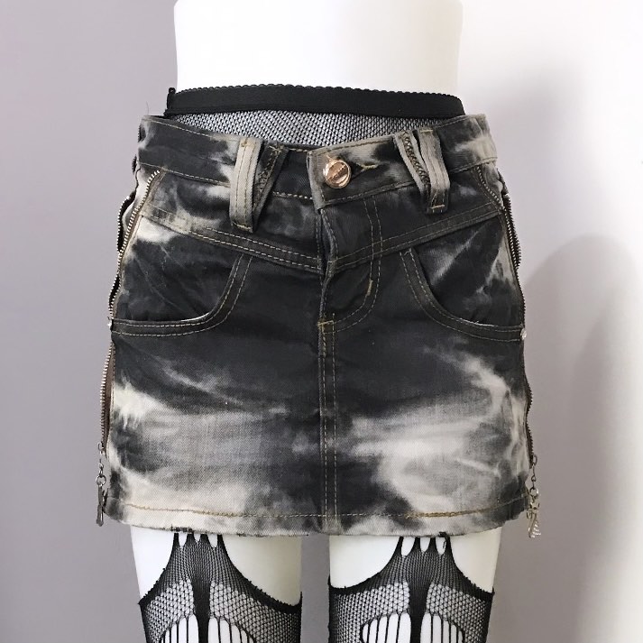 Denim Mini Skirt (Gyaru, Y2K, Goth, Gothic, Emo, Alt, Grunge), Women's