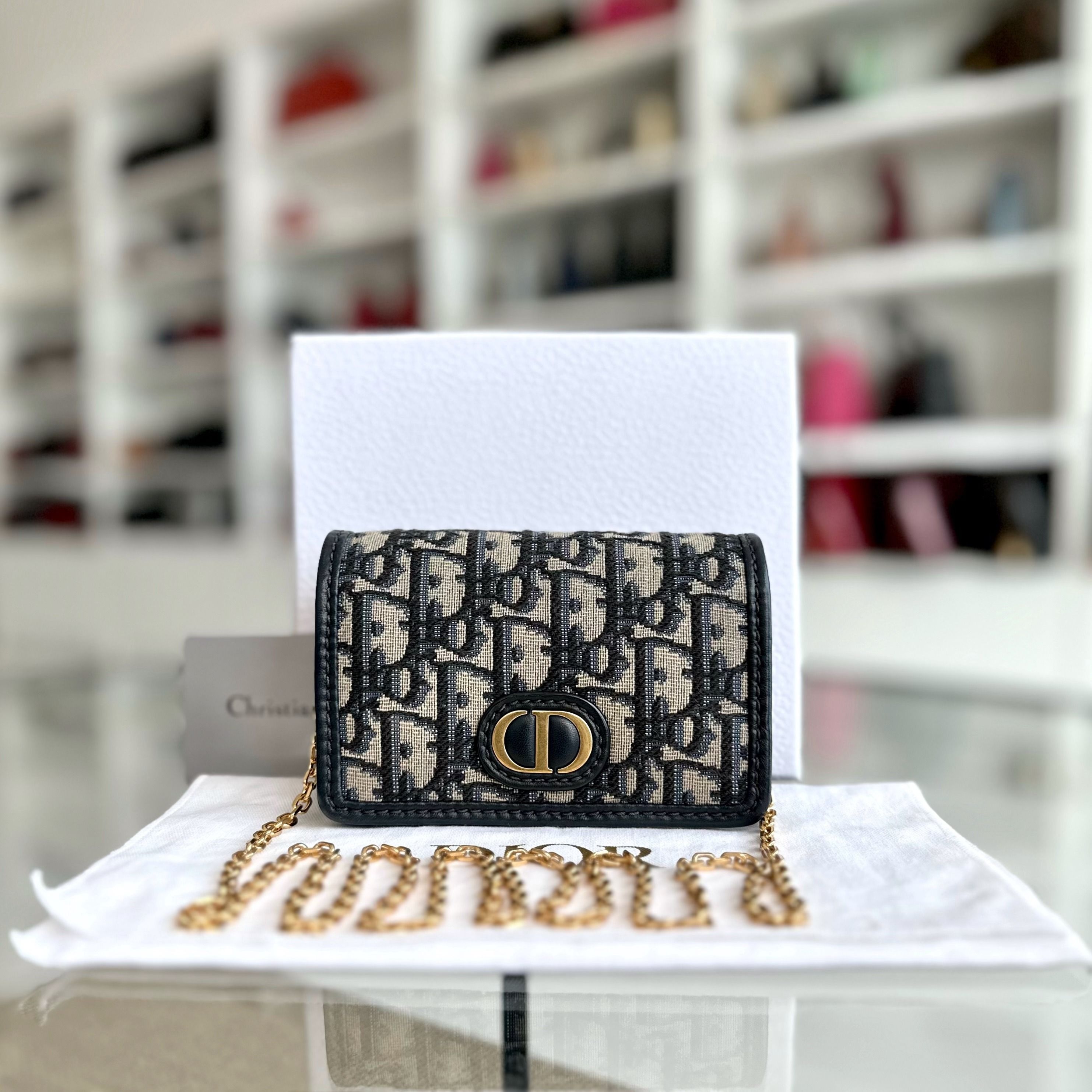 Dior oblique deals wallet on chain