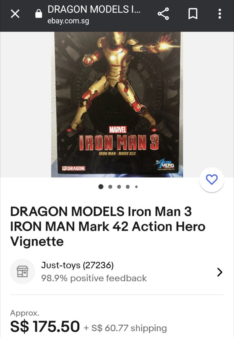 DRAGON MODELS Iron Man 3 IRON MAN Mark 42 Action Hero Vignette, Hobbies ...