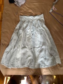 Zara asymmetrical white viscose linen button midi skirt, Women's Fashion,  Bottoms, Skirts on Carousell