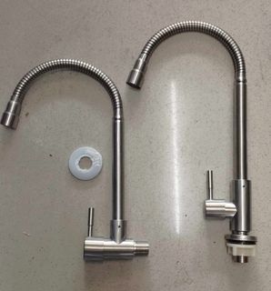 Faucet SUS304 Stainless Steel [Wall & Sink Type] Flexible Kitchen Faucet