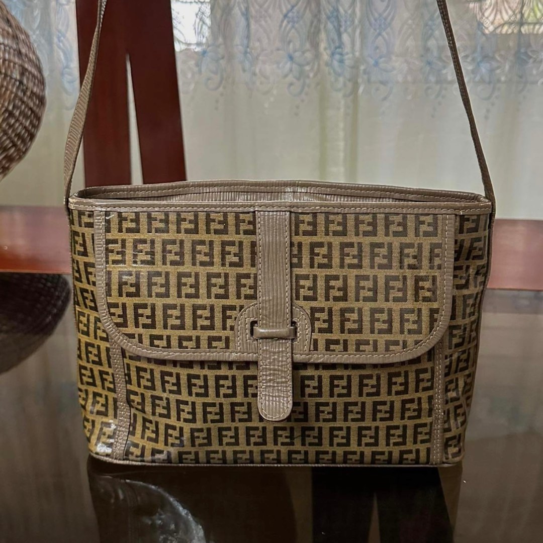 Fendi Brown Vintage Monogram Coated Canvas Messenger Bag, Luxury, Bags ...