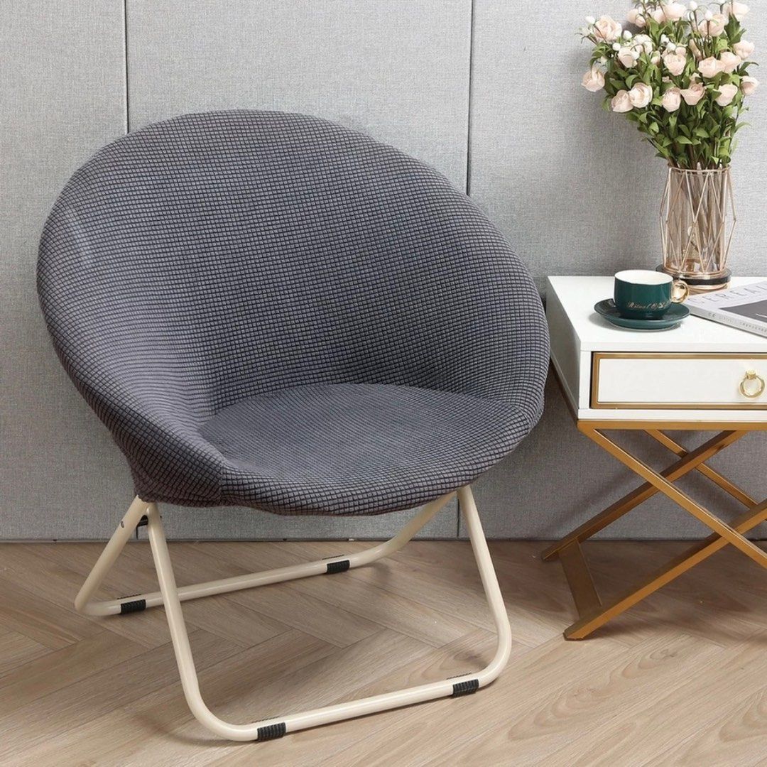 Foldable Living Room Chair Cover Round Camping Chair Cover Round Saucer Chair Cover Furniture Home Living Furniture Chairs on Carousell
