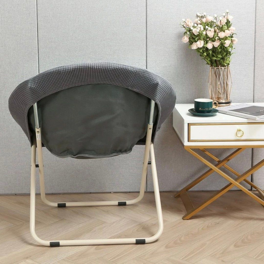 Foldable Living Room Chair Cover Round Camping Chair Cover Round Saucer Chair Cover Furniture Home Living Furniture Chairs on Carousell
