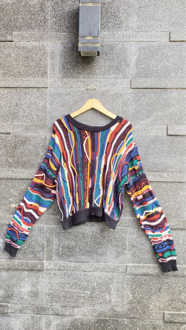 FOREVER 21 90S COOGI VIBE 3D COLOURFUL KNITTED SWEATER