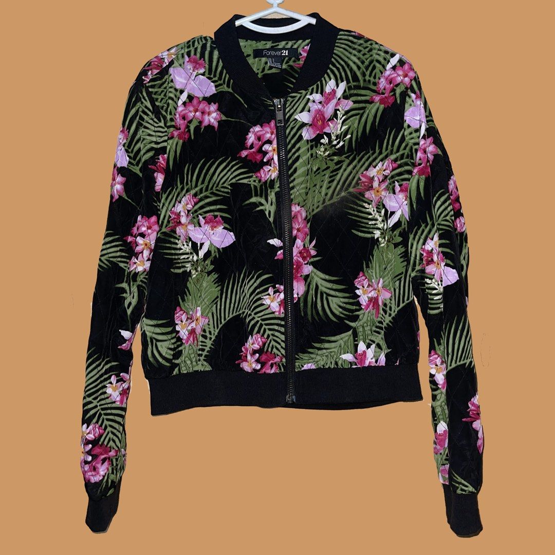 Forever 21 floral bomber jacket hotsell