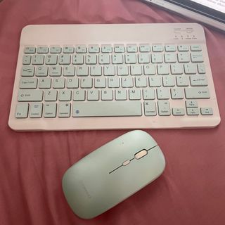 Goojodoc Keyboard and Mouse - Bluetooth 10inches Mint Green