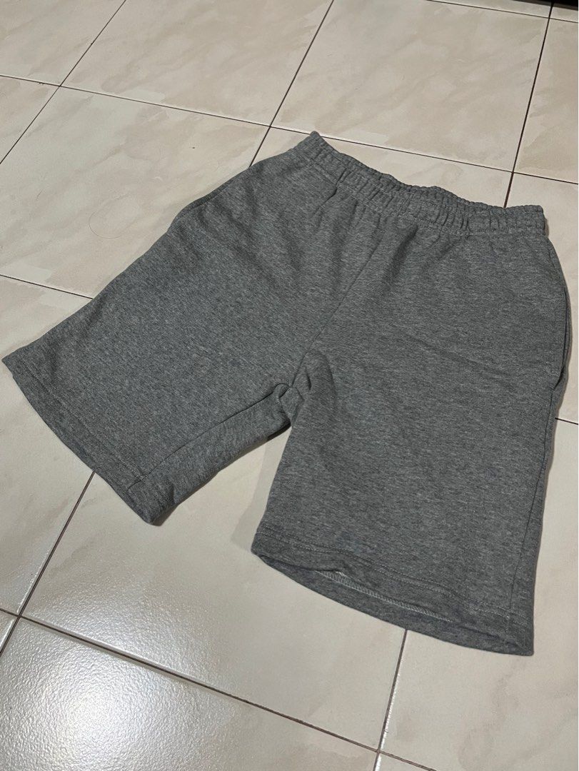 Men grey sweat discount shorts