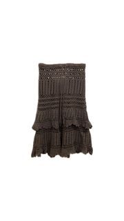 Grunge fairycore brown knitted lapis skirt