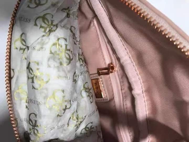 GUESS BELT BAG (BLACK AND LIGHT PINK), Women's Fashion, Bags & Wallets, Crossbody Bags on Carousell