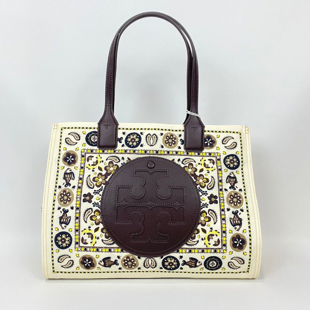 HARGA NET NO NEGO Tory Burch Nylon Ella Printed TOTE New Ivory