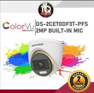 Hikvision DS-2CE70DF3T-PFS 2MP Dome ColorVu Indoor Audio Fixed Turret Camera