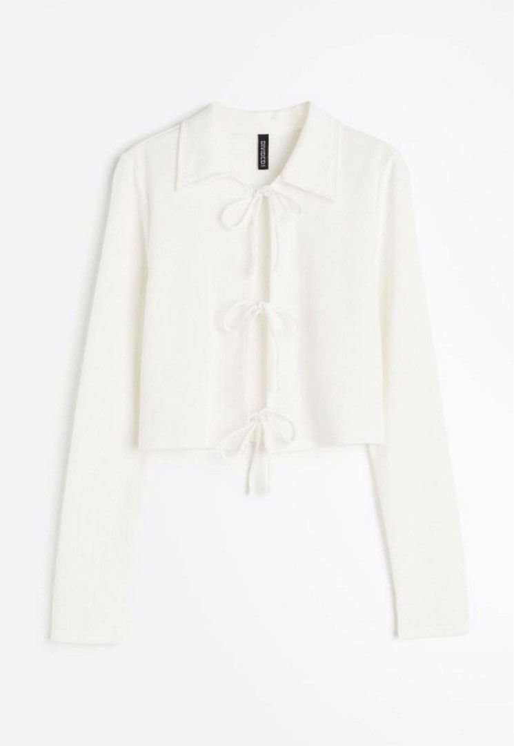 H and m shop tie front top