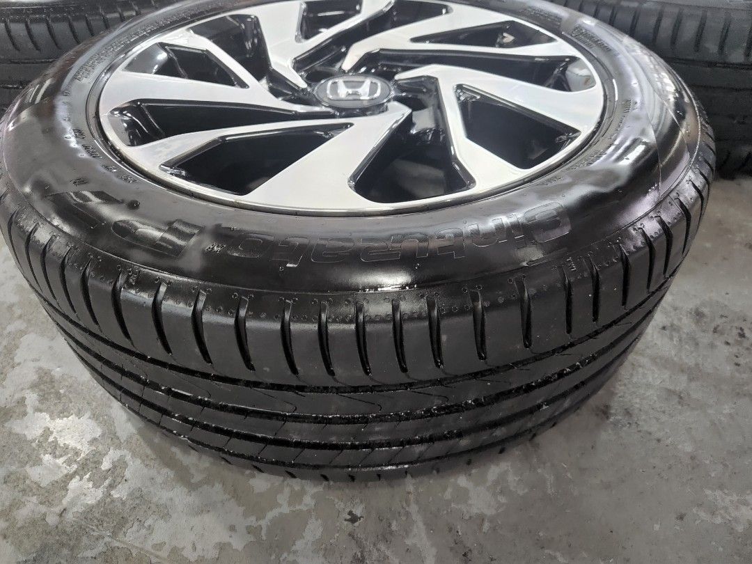 HONDA RIMS + TYRES 205/55/R16, Car Accessories, Tyres & Rims on Carousell