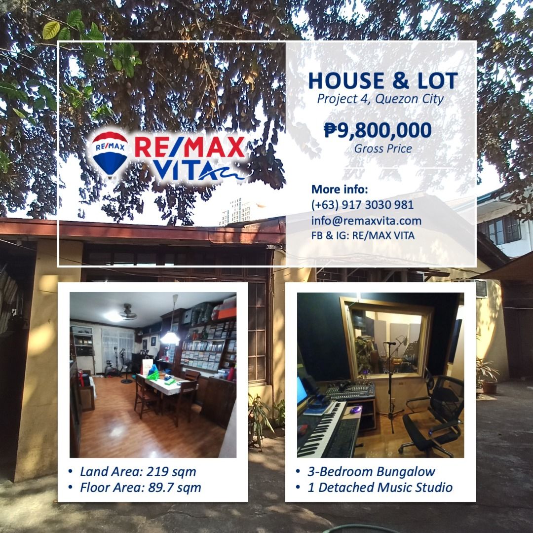 House & Lot in Project 4, Quezon City with Recording Studio, Property