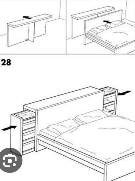 Ikea MALM Headboard Storage (Queen), Furniture & Home Living, Furniture