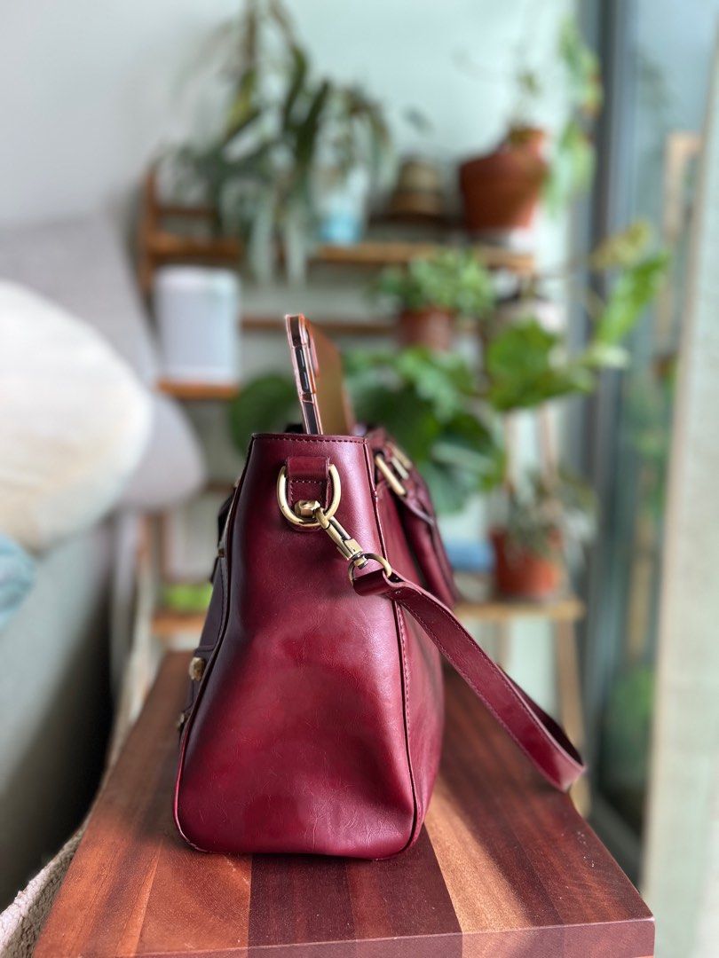 Lapalette Cupcake Korea maroon red two way bag