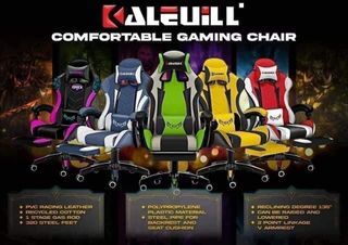 LEATHER UNIQUE COLOR KLV GAMING CHAIR With FOOTREST & Massager