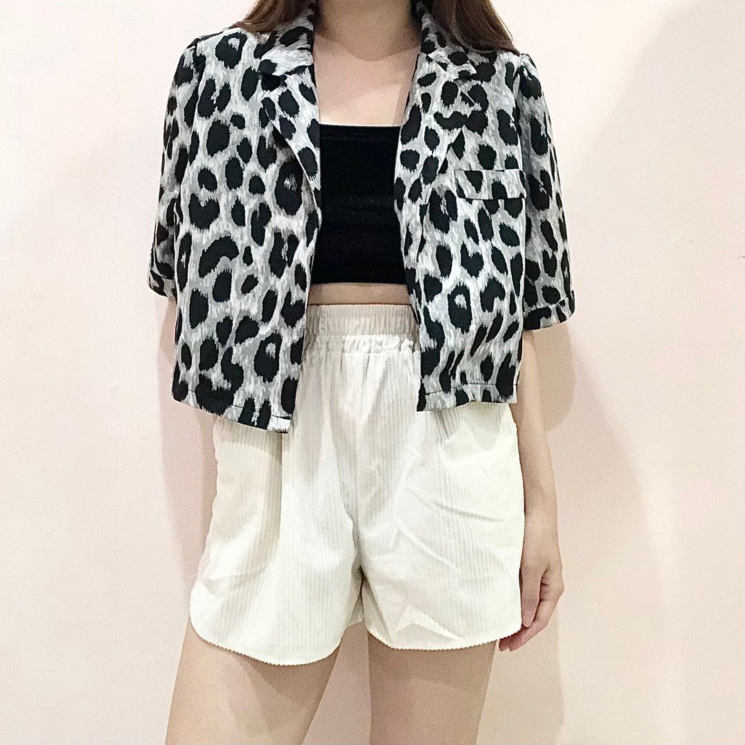 Leopard print sale short jacket