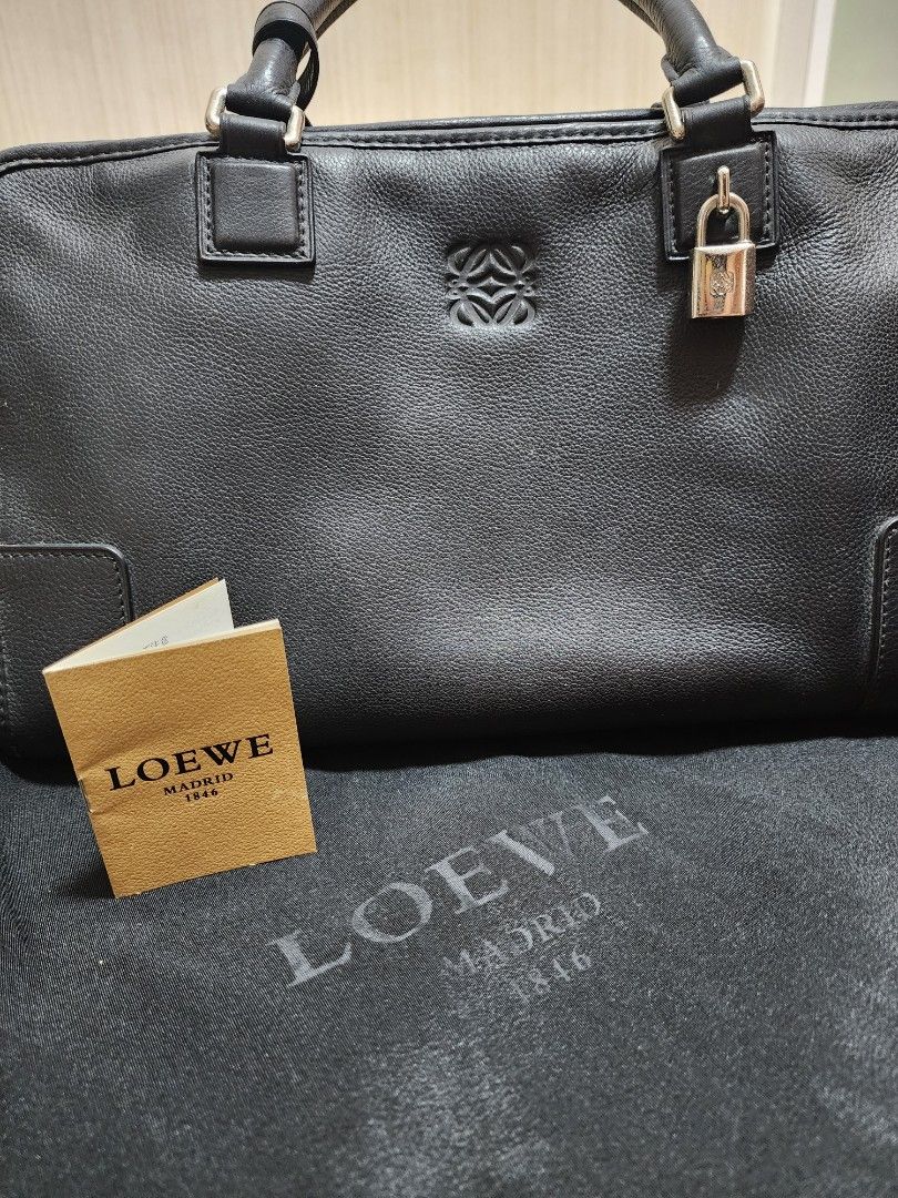Loewe Amazona Black Calf Silverware Luxury Bags Wallets on