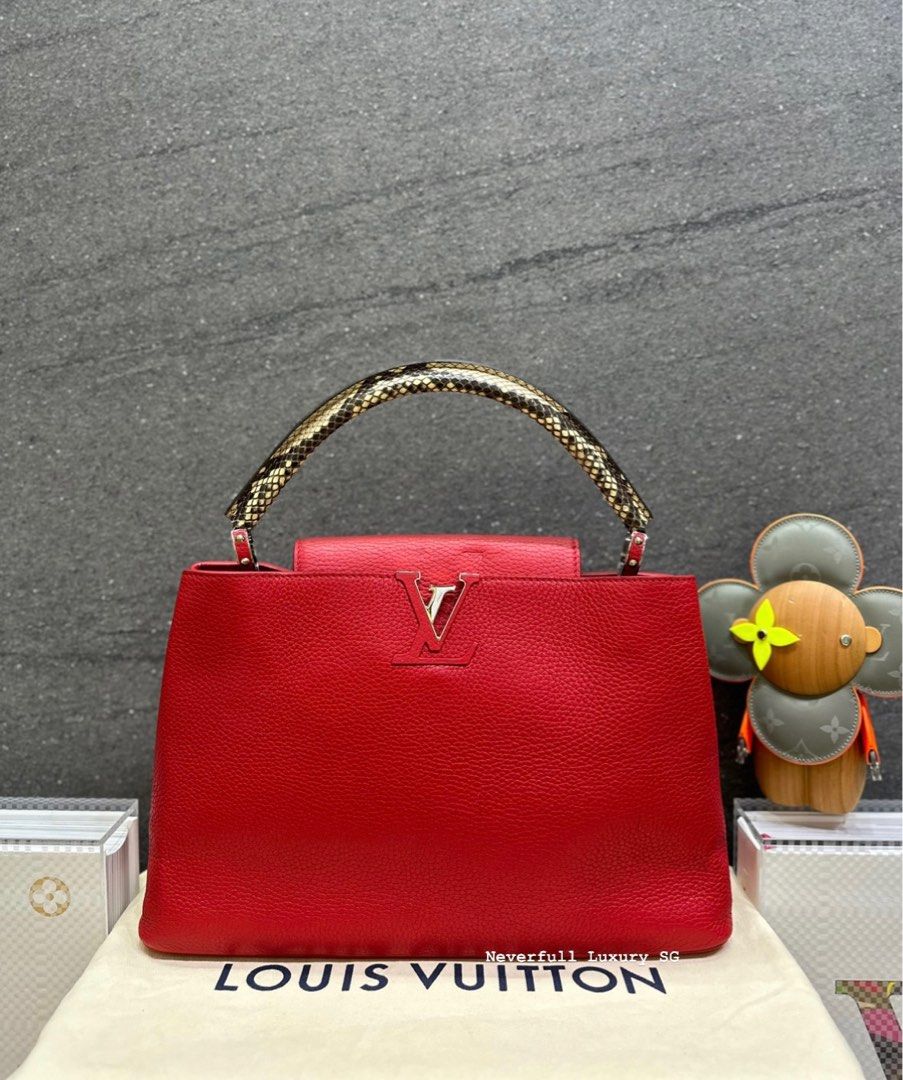 louis vuitton red snakeskin bag