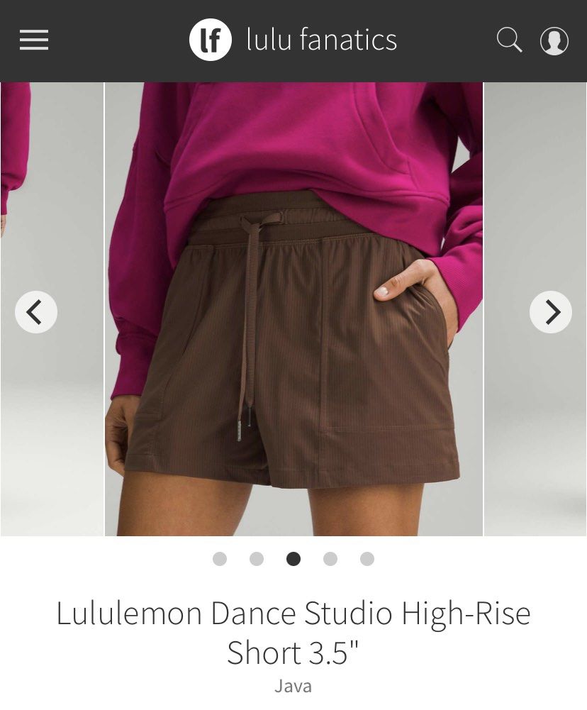 Lululemon Dance Studio High-Rise Short 3.5 in Java, Size 6