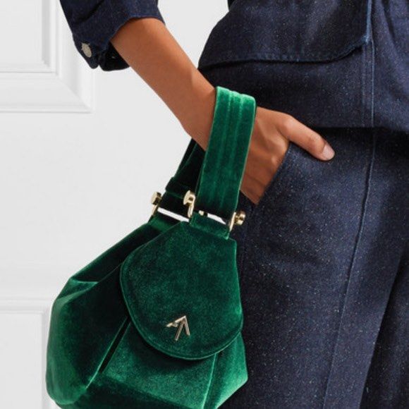 MANU ATELIER Fernweh micro velvet clutch