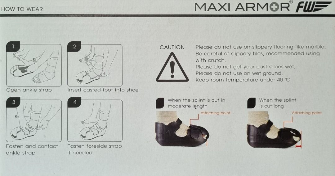 Maxi Armor Toe Guard Cast Shoe (S size), Health & Nutrition, Assistive