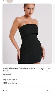 Mariska Strapless Crepe Mini Dress - Black