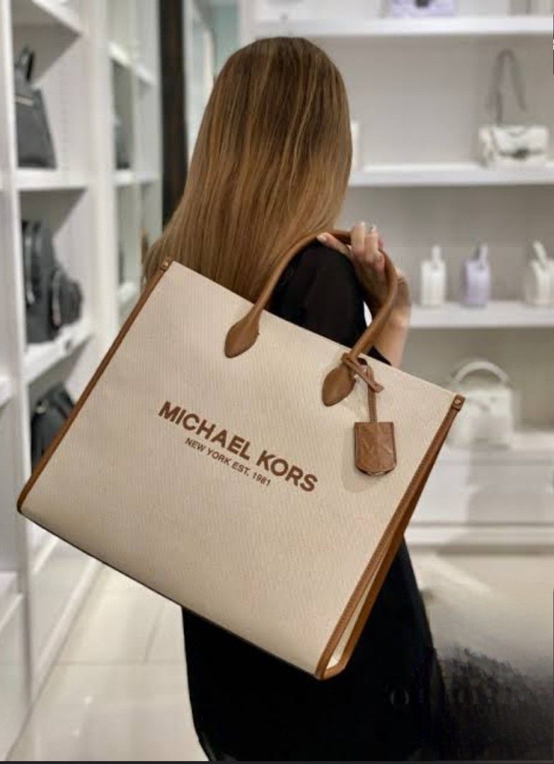 Michael kors canvas tote bag discount