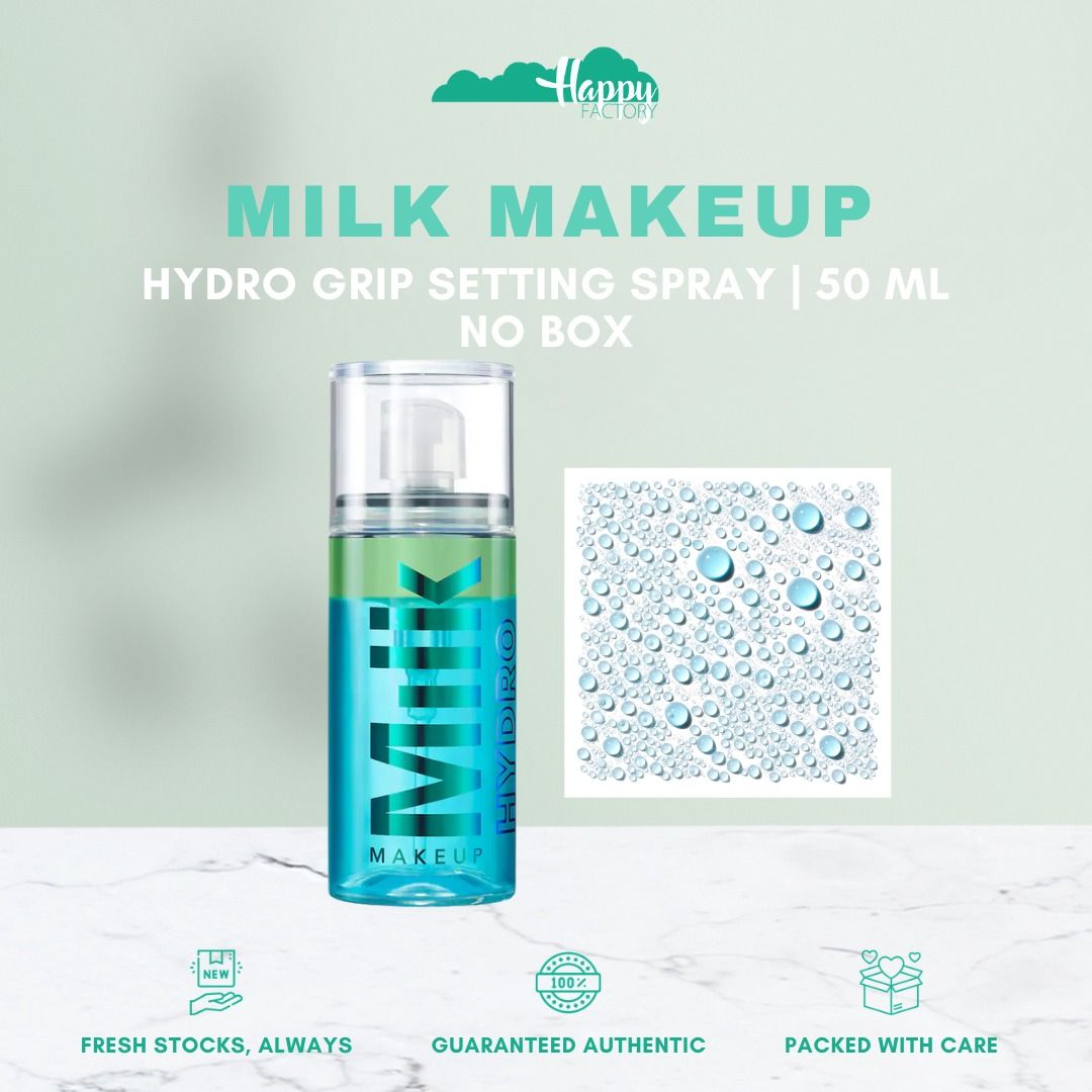MILK MAKEUP Hydro Grip Primer | Hydro Grip Setting Spray (Category: Makeup) located in Quezon City. Submitted by happyfactoryph (Listing ID 1149581170, Image 1). Description: MILK MAKEUP Hydro Grip Primer | Hydro Grip Setting Spray– P1490 (from P2200) ⁣ Product Details: An award-winning, dual-phase, alcohol-free makeup setting spray that locks in makeup for up to 12 hours and hydrates skin with a dewy finish. This product is vegan, clean, cruelty