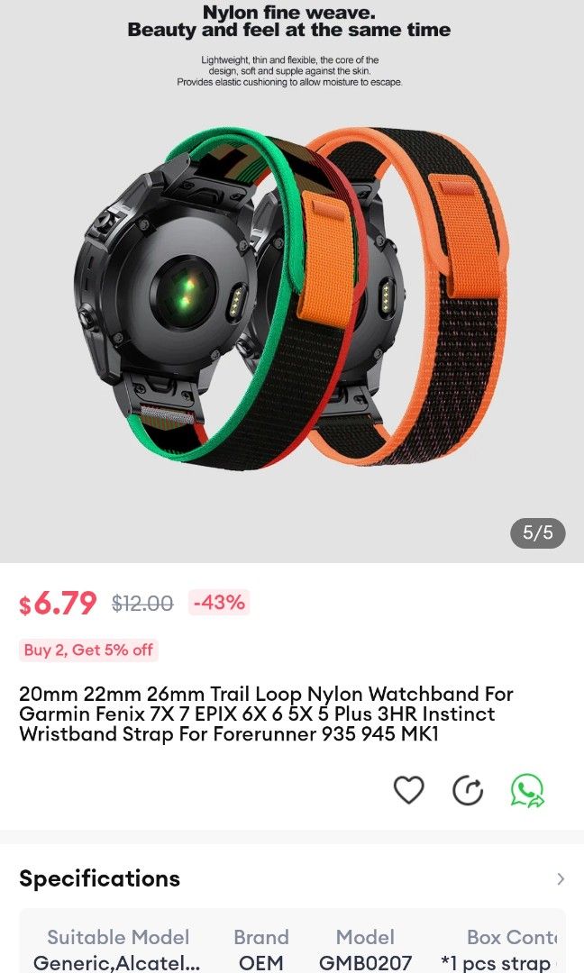 Garmin shop new strap