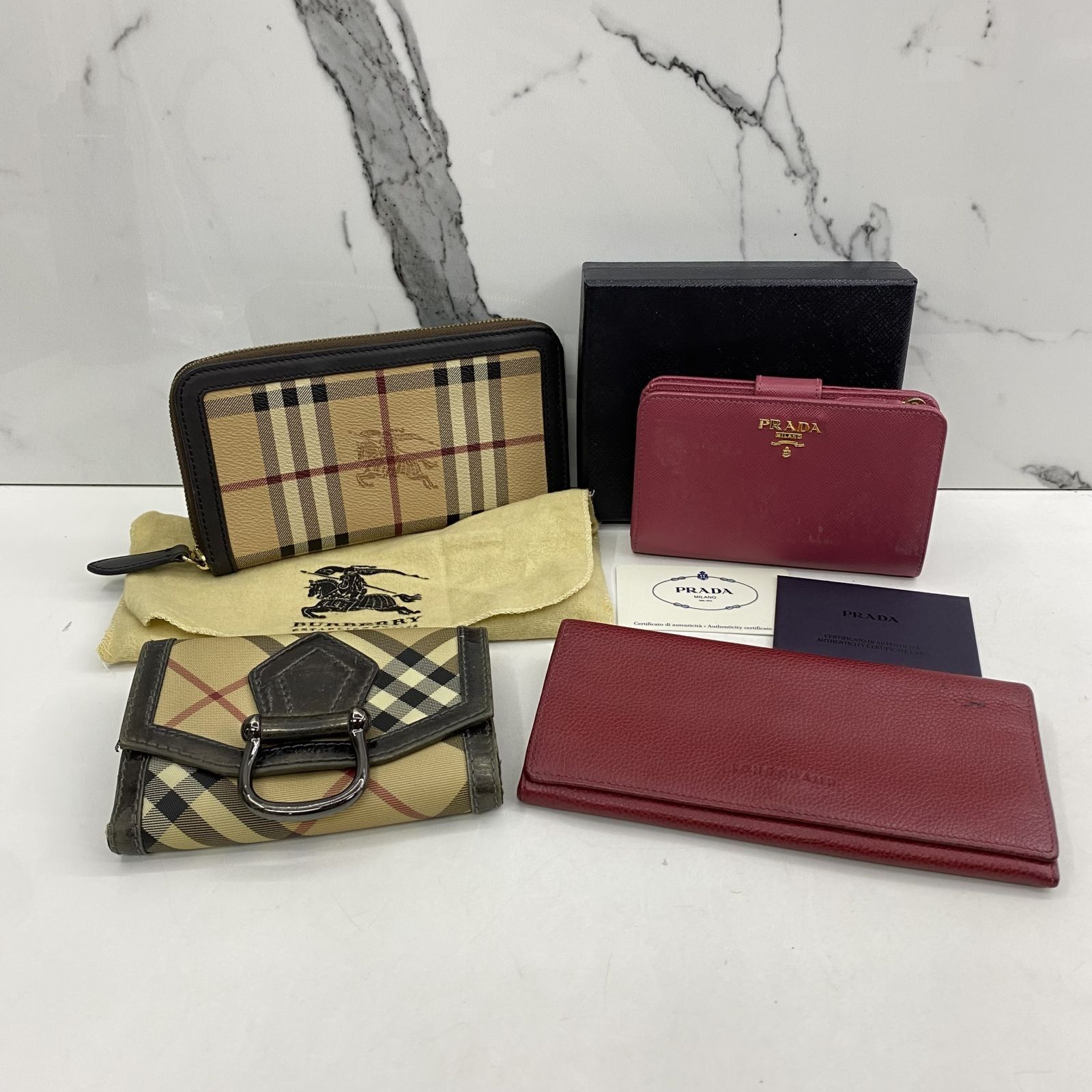 NO REFUND READ DESCRIPTION PRADA BURBERRY LONGCHAMP WALLET SET OF 4 239000735 WE Luxury Bags Wallets on Carousell