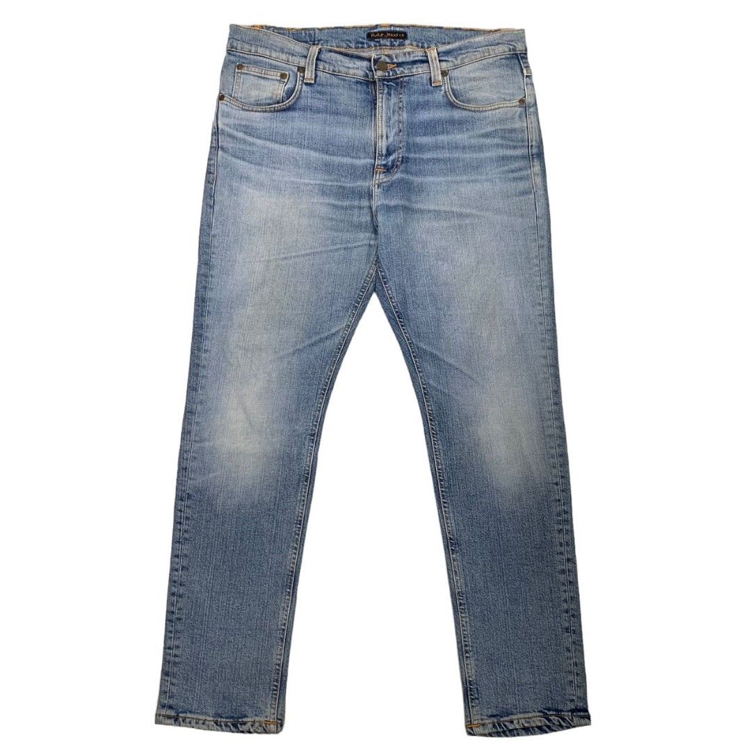 Nudie Jeans Brute Knut Pale Surface Zip Fly Organic Cotton Stretch Denim Made in Italy