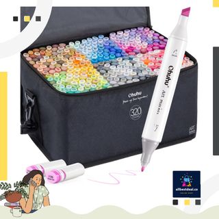 Ohuhu Skin Tone Alcohol Markers Brush Tip - Double Tipped Skin Color  Markers for Artist Adults' Coloring Illustration - 24 Portrait Skin Colors  w/ 1 Alcohol Based Blender, Chisel & Brush - Honolulu