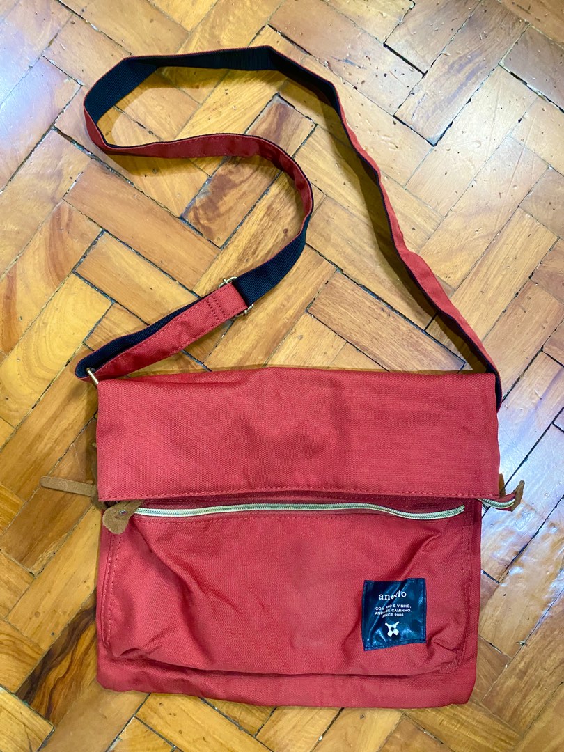 Original Anello Messenger Sling Bag Dark Orange, Men's Fashion, Bags