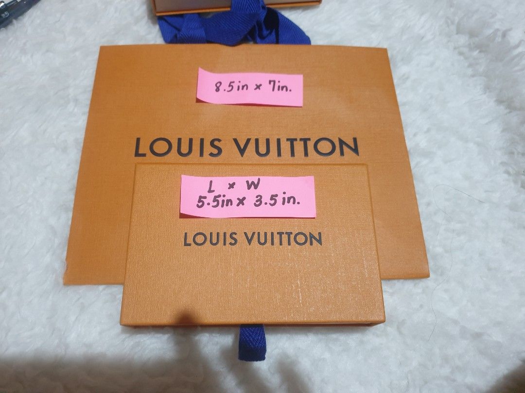 Original LV Box and Paper Bags (Category: Luxury Bags & Wallets) located in Quezon City. Submitted by carillepila (Listing ID 1280287934, Image 3). Description: Price depends on the size of the box and paper bag :).