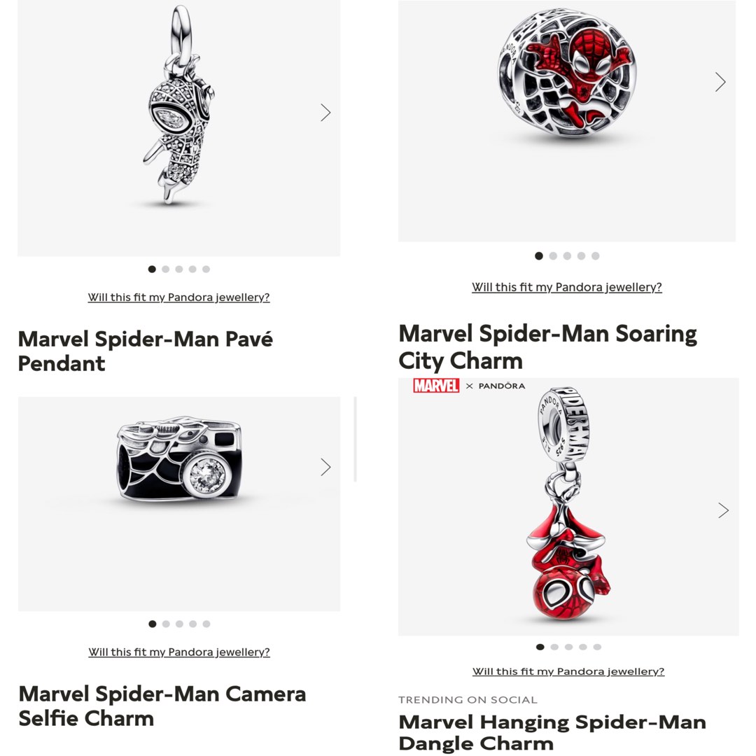 Marvel Hanging Spider-Man Dangle Charm