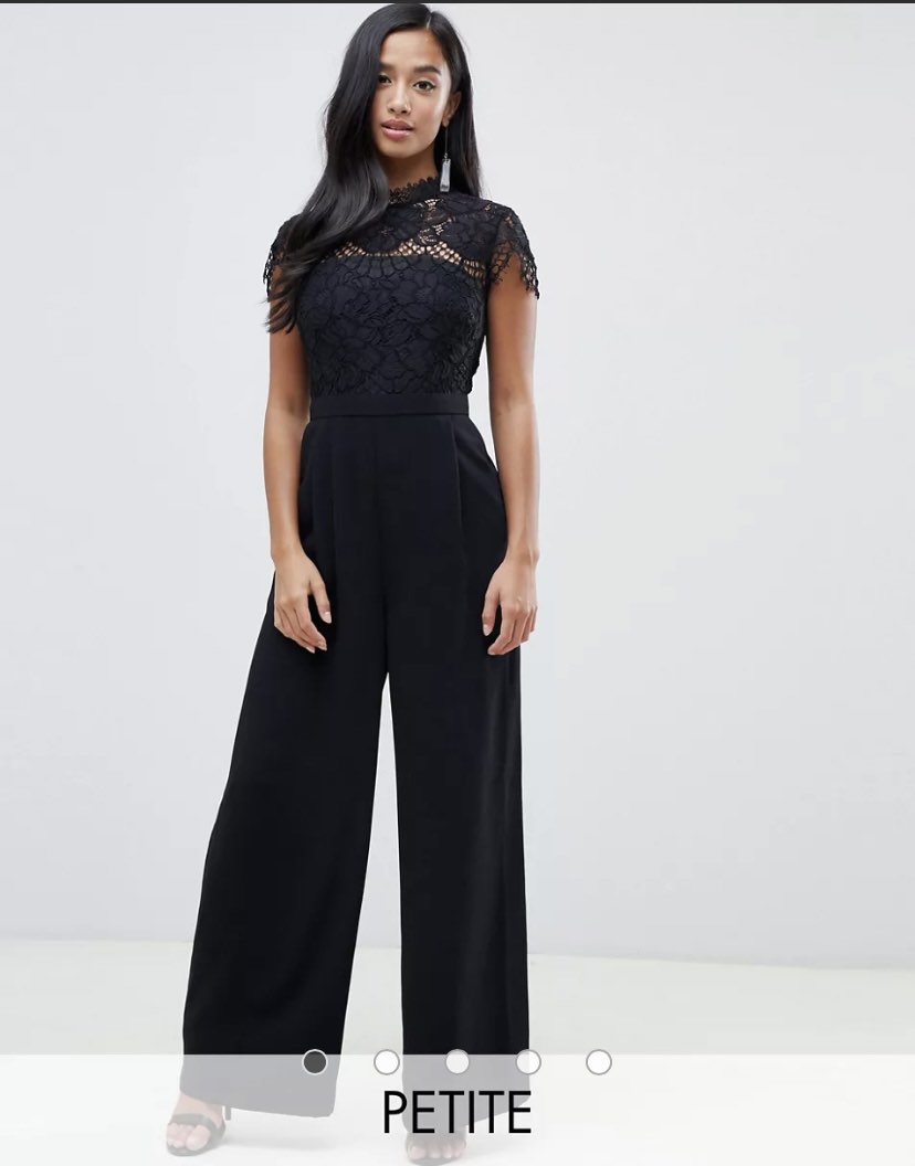 Black lace top jumpsuit clearance
