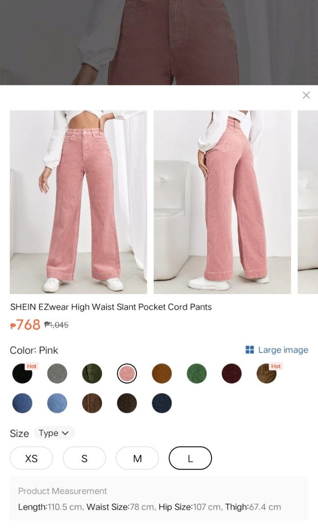 Pink Highwaisted Corduroy Pants, Women's Fashion, Bottoms, Other Bottoms on  Carousell