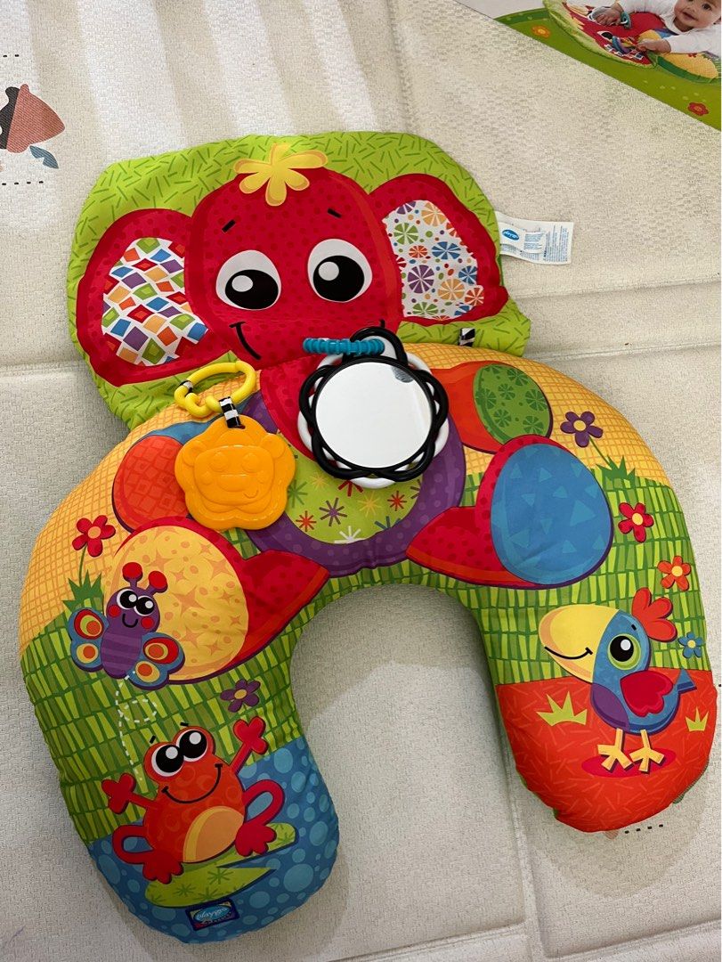 Playgro Elephant Hugs Activity Pillow bantal tummy time Bayi