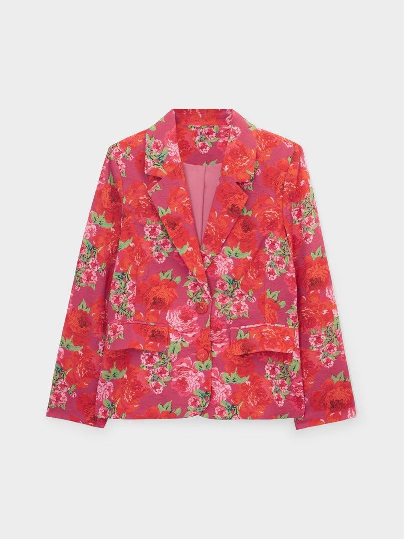 Red best sale flower blazer