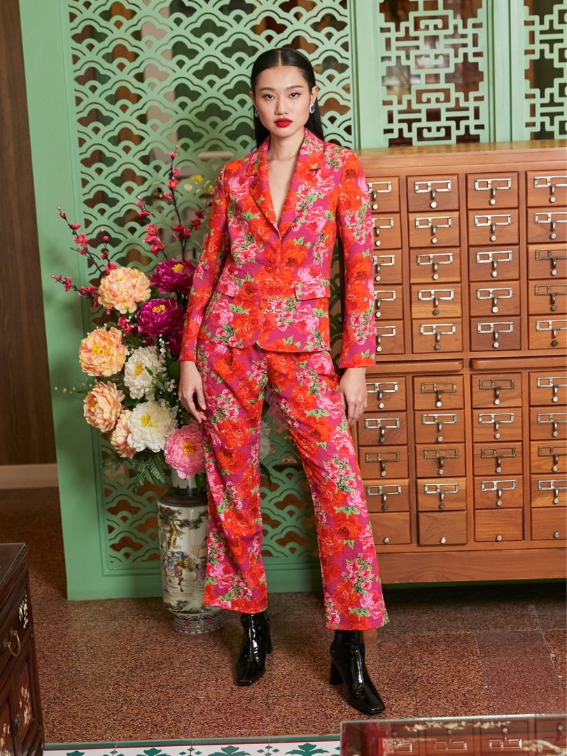 Red hotsell flower blazer