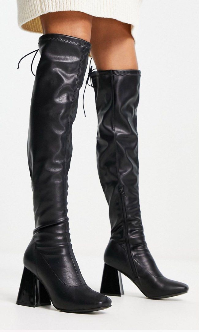 Popular Over the Knee Heeled Boots Black