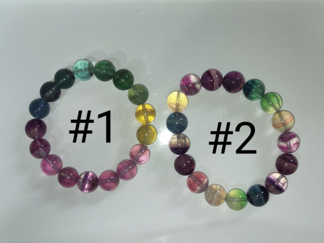 RAINBOW FLUORITE CRYSTAL BRACELET PART 6 Women s Fashion