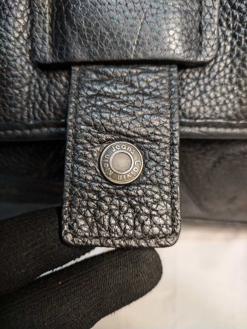 Calvin klein deals genuine leather