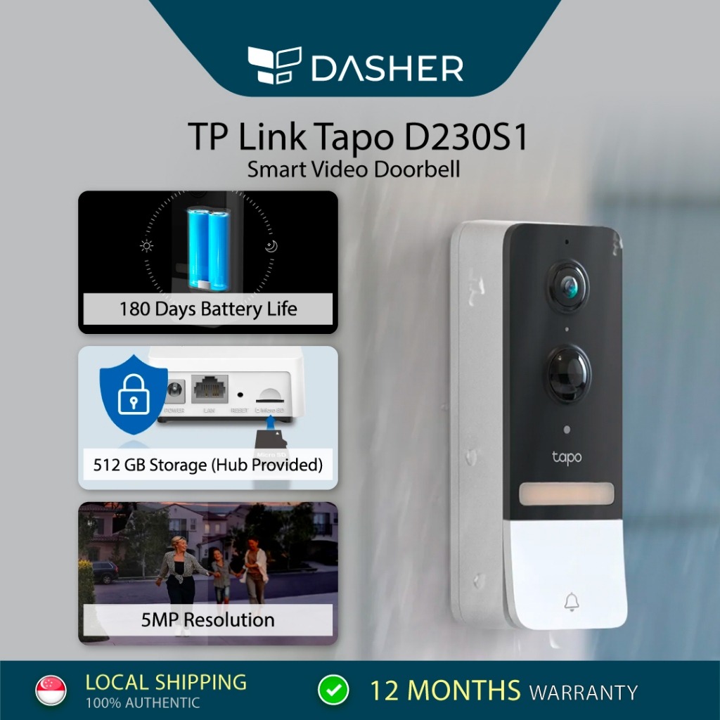TP - Link Tapo D230S1 Smart Battery Video Doorbell Brand New Security