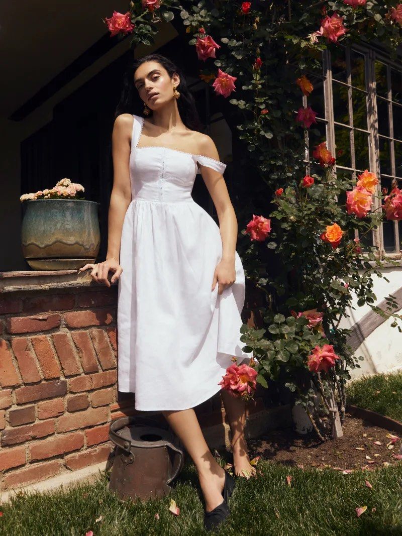 Reformation white hot sale linen dress