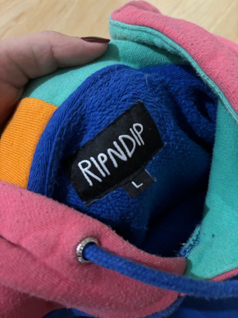 rip n dip multi panel color block hoodie authentic preloved
